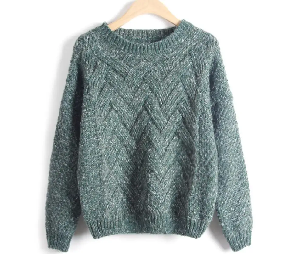 Baharcelin Women Girl Winter sweater Knitted Pullovers Casual Loose Sweater twisted Tops warm thick knited top clothing | Женская одежда