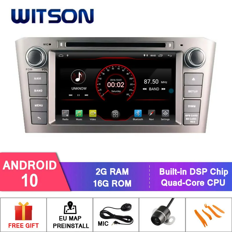 Германия запас! WITSON Android 10 0 IPS экран автомобильный DVD для TOYOTA AVENSIS 2005 2007 4 Гб RAM + 64 FLASH
