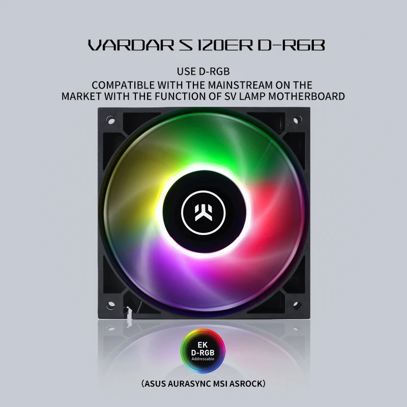 Вентилятор шасси EK Vardar S 120ER D-RGB12CM подшипник RGB PWM FDB