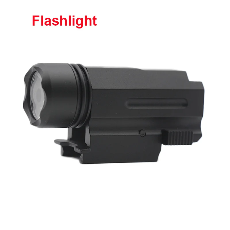 Flashlight Тактический красный точечный лазерный указатель прицел ручной фонарь для Глок 17 19 24 P226 страйкбол светодиодный Пистолет-горелка 20 мм рельсовый фонарь Крепление - Цвет: Flashlight