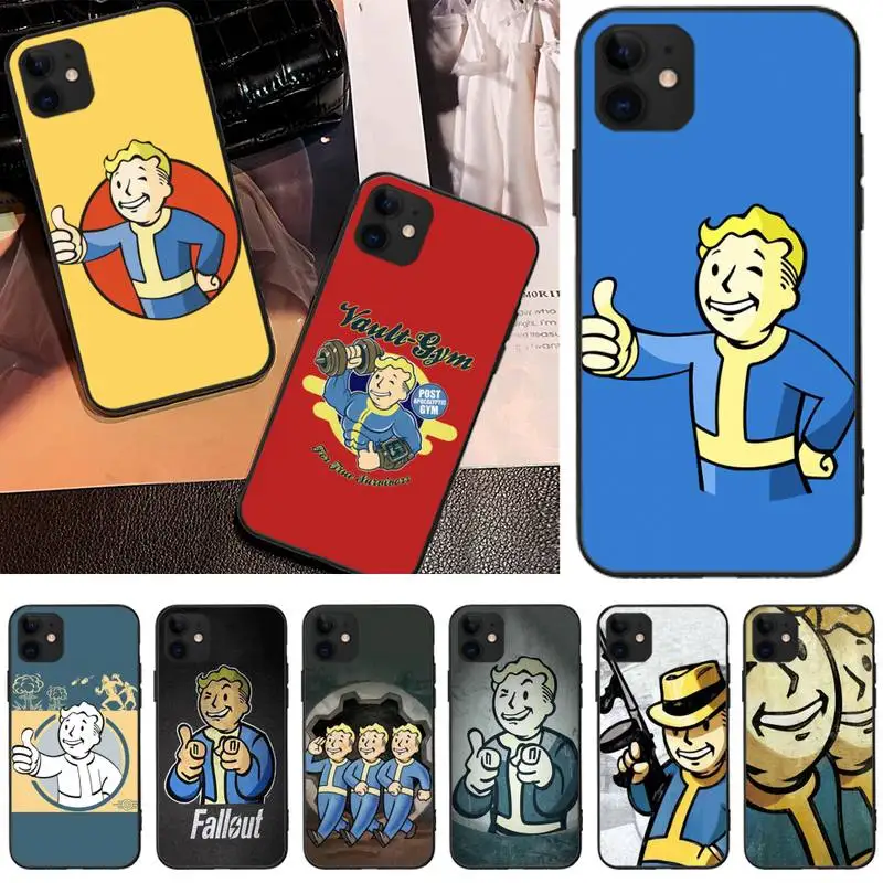 

Fallout DIY Printing Drawing Phone Case Black TPU Soft For IPhone 12 11 PRO MAX X XS XR 6S 7 8 PLUS SE Cases Cover