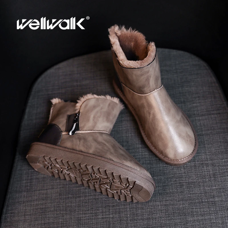 Повседневные зимние ботинки женская зимняя обувь с плюшевой подкладкой женские