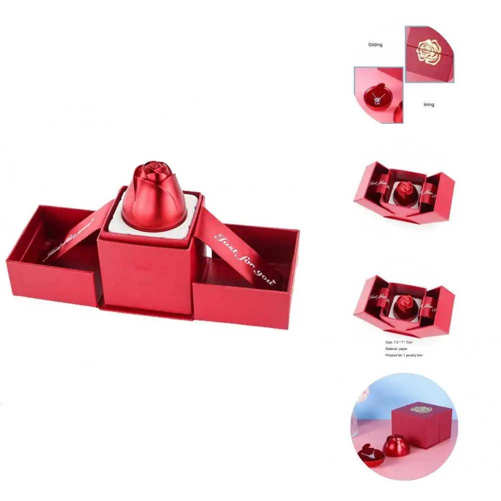

Eye-catching Paper Portable Small Ring Earring Studs Holder Box for Girlfriend