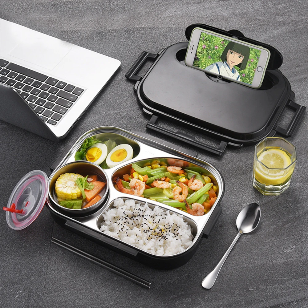 

Eco Friendly Japanese Style 304 Stainless Steel Keep Warm Bento Lunch Box Lunchbox with Chopsticks Spoon Food Container