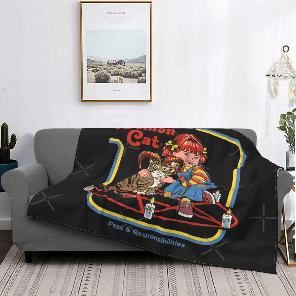 

Manta térmica para el cuidado de tu gato demonio, colcha a cuadros para cama, manta térmica