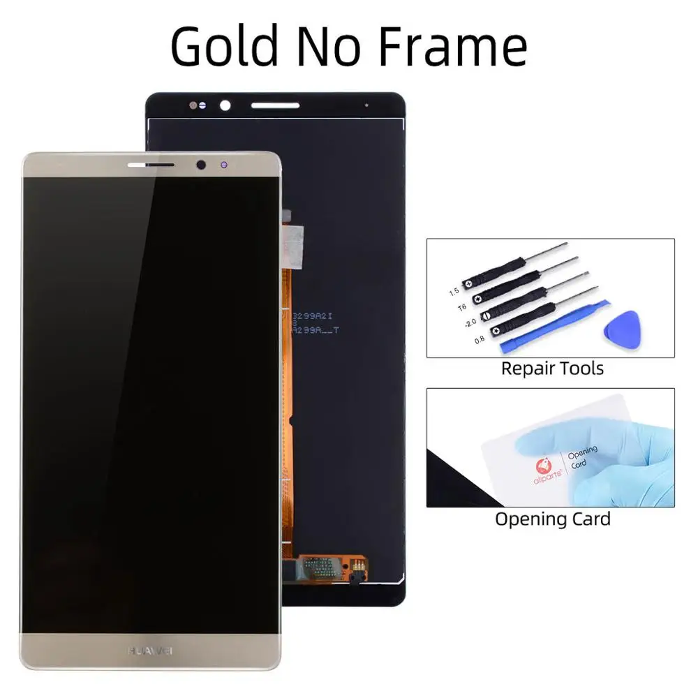 Gold No Frame Дисплей для HUAWEI Mate 8 LCD в сборе с тачскрином на рамке 6.0'' черный белый золото кофе мокко - Цвет: Gold No Frame