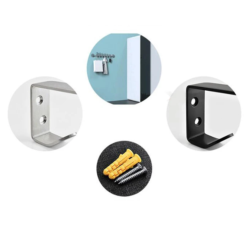 

1PC Stainless Steel Self Home Kitchen Wall Door Holder Hook Hanger Hanging Coat Hooks Home Storage Rack