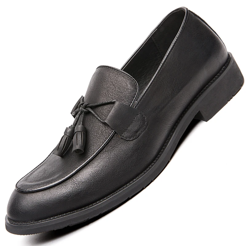 Туфли мужские классические деловые дизайнерские кожаные лоферы плоская подошва