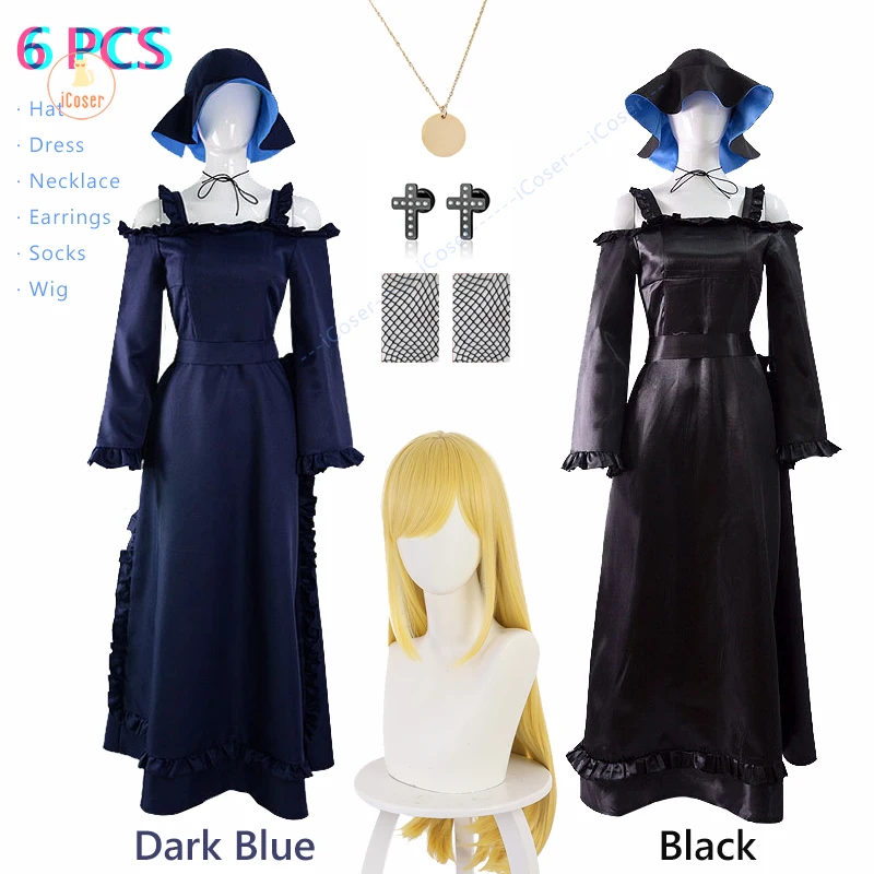

NEW Anime Alice Lendrott Cosplay Dress Shinigami Bocchan to Kuro Maid Earrings NecklaceThe Duke of Death and His Maid Costume