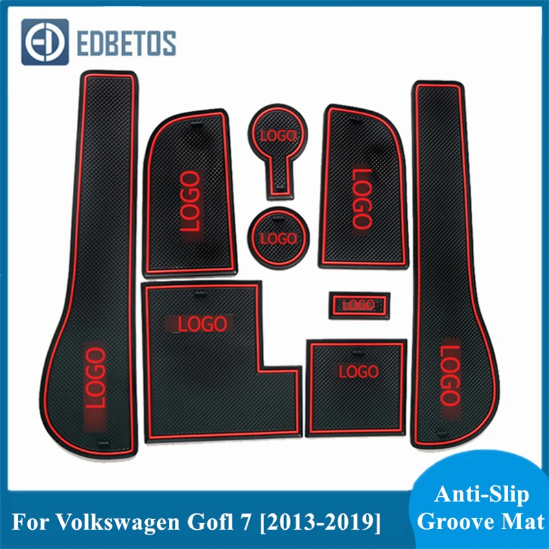 

For Volkswagen Golf 7 2013 2014 2015 2016 2017 2018 2019 Car Door Mat Accessories Styling Gate Slot Pad Gate Slot Coaster Mat