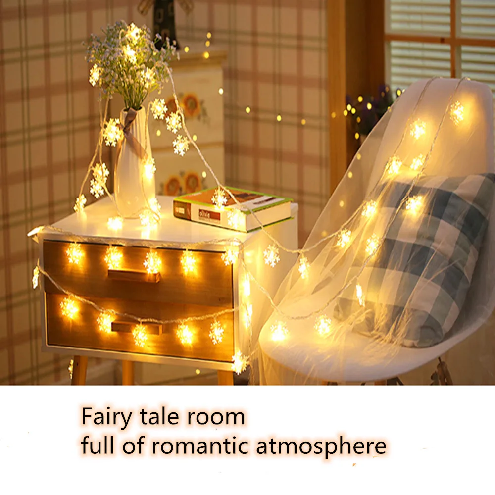 Светодиодный гирлянды рождественские снежные сказочные огни романтическое