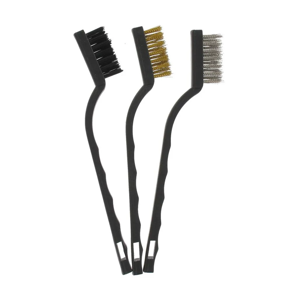 

Rust Paint Wire Brush Set Steel Brass Nylon Wire Brushes 10pcs 7/9\\\" Long