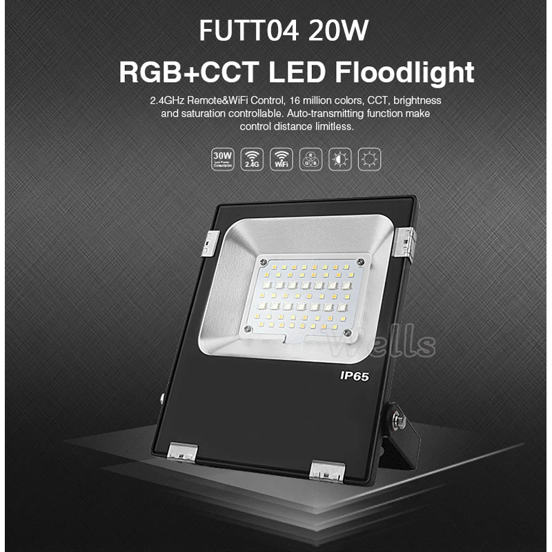 Miboxer 10 Вт/20 Вт/30 Вт/50 Вт RGB + CCT Светодиодный прожектор AC86 265V FUTT02 IP65