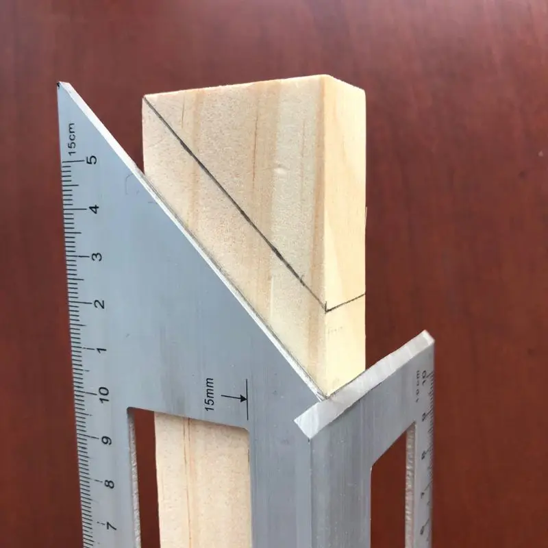 

Aluminum Alloy Wooden Square Multifunction Ruler 45 90 Degree Gauge Woodworking