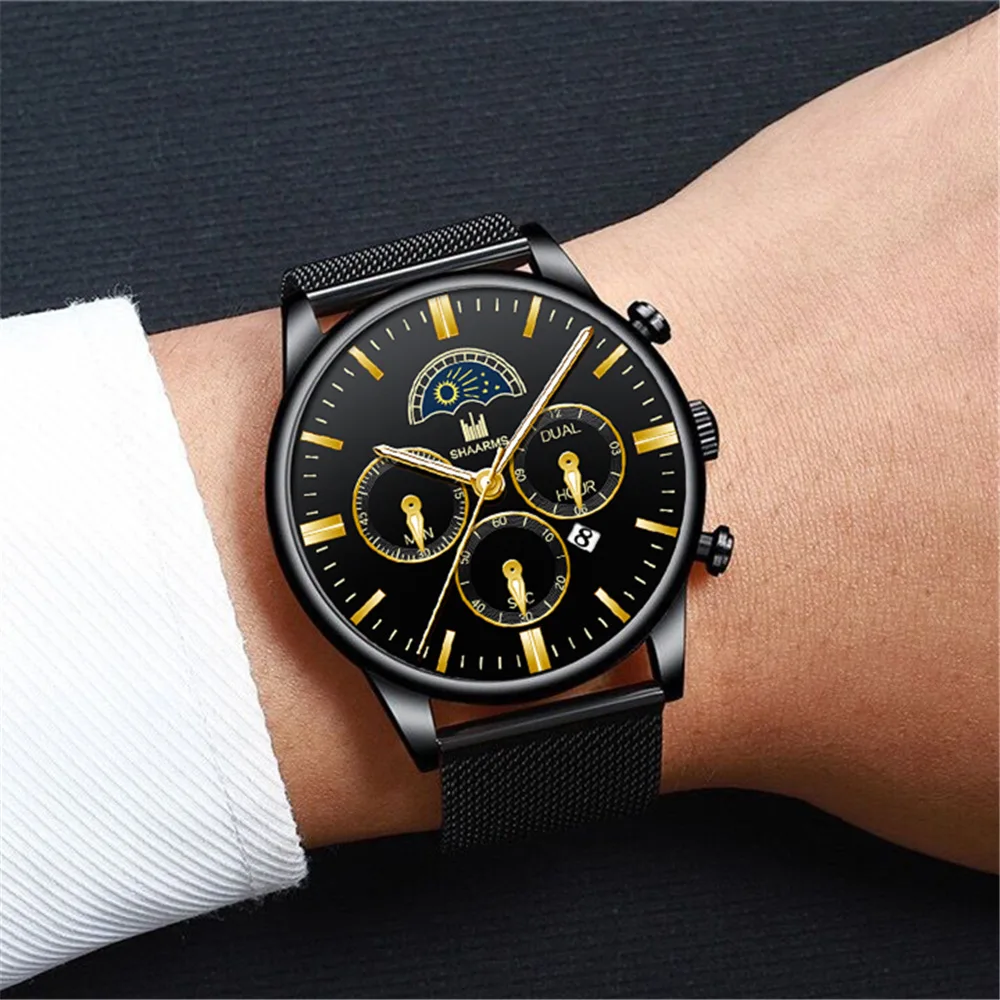 

2021 Fashion Mens Watches Top Brand Luxury Quartz Watch Men Casual Slim Mesh Steel Waterproof Sport Watch Relogio Masculino