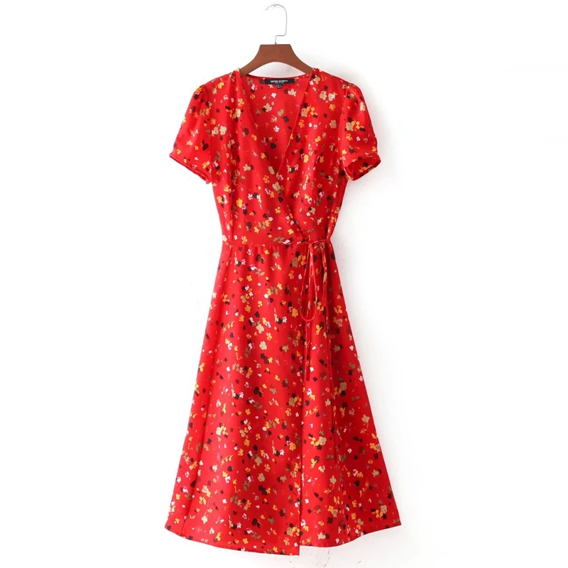 Летнее женское платье с v образным вырезом коротким рукавом boho пляжное 2019