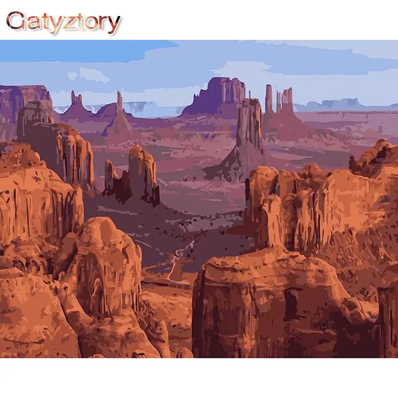 

GATYZTORY Diy Painting By Numbers Kits For Adults With Frame Mountain Wall Art Handpainted Oil Painting For Home Decors Artwork