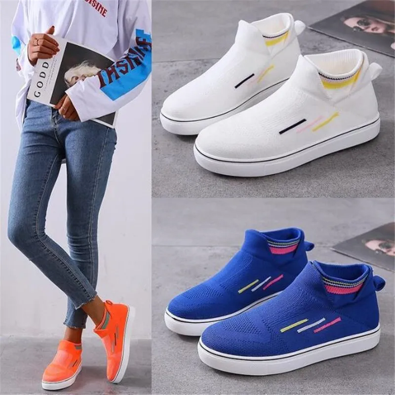 

New style women's single shoes, fashion flying woven flat, lightweight, comfortable and casual large size women's shoes