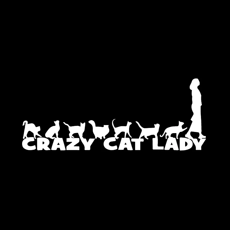 YJZT 18.6X7.4CM автомобиля Стикеры Crazy Cat Леди прямо перед смешной милый мягкий чехол для