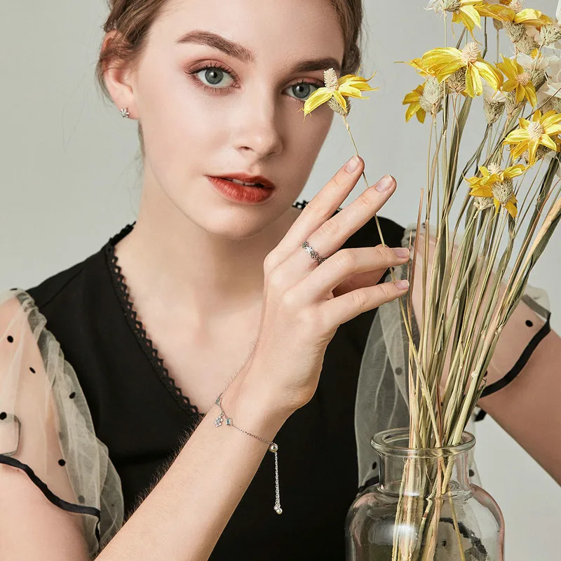 2019 модная зимняя коллекция подарки браслеты со снежинками и кольца Ювелирные