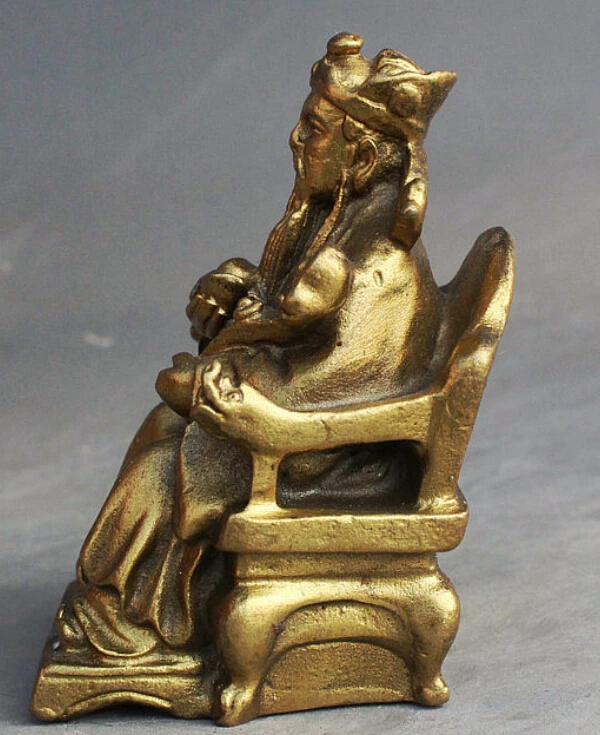 Ymy 524 +++ народное искусство Китая латунное сиденье стул дракон Бог богатства