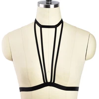 wholesale woman open chest bra body harness belt black body cage worn outdoors bra sexy lingerie goth punk bondage body harness