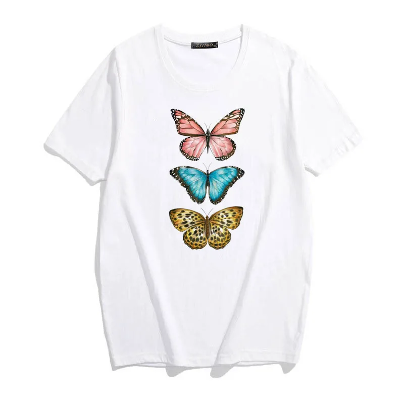 

Women vintage Graphic Summer Ladies loose cute casual chic Aesthetic Clothes women T-shirt Harajuku Antisocial Butterfly fun Top