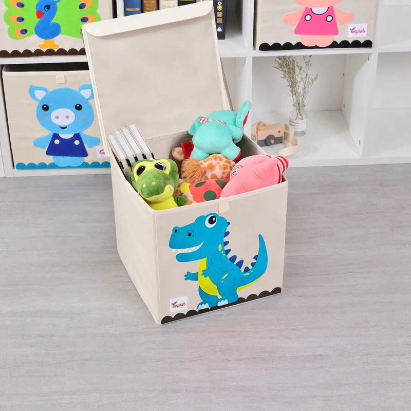 

Stackable Children's Cartoon Toy Storage Box Household Plastic Sorting Box with Lid Toy Storage Bins for Bedroom