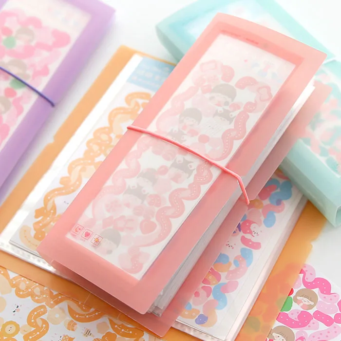 

Ins Sticker Storage Transparent Card Collection Large Capacity School Office Supplies Kawaii Stationery