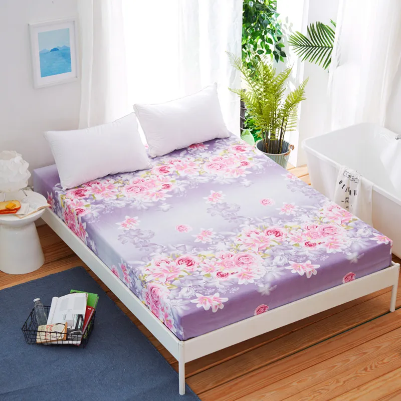 Bonenjoy Unicorn Bed Sheet with Elastic Pink Color Queen Size Mattress Protector Cover for Kids King Fitted Sheets | Дом и сад
