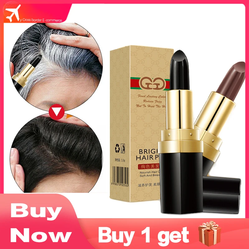 Черно-коричневая одноразовая краска для волос мгновенное покрытие серых корней