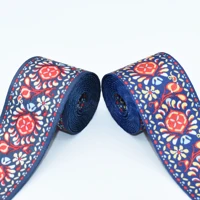 2 blue soft webbing jacquard ethnic ribbon belt bag strap purse lanyard webbing woven belt key fob hardware camera strap
