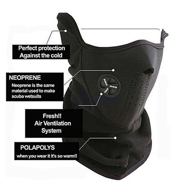 

Unisex Motorcycle Warm Mask Neck Warm Snowboard Bike Riding Mask Scarf Accessories Windproof Outdoor Sports Ski Cycling Bicycle