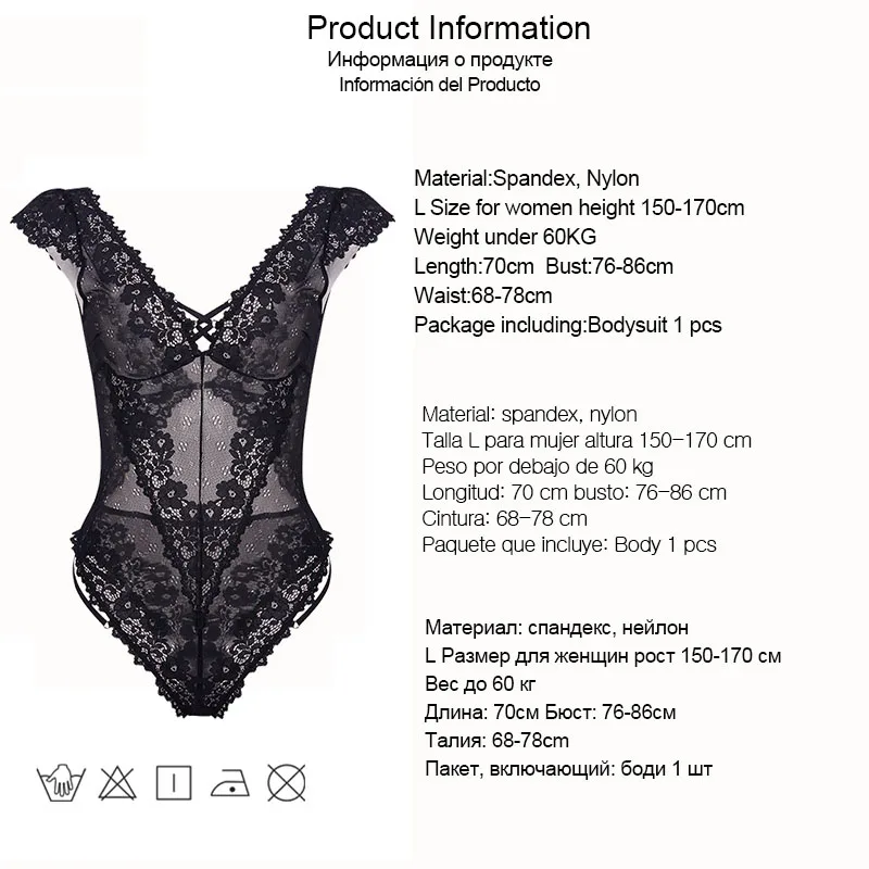 Сексуальное Кружевное боди DRAIMIOR для женщин прозрачное цельное нижнее белье с