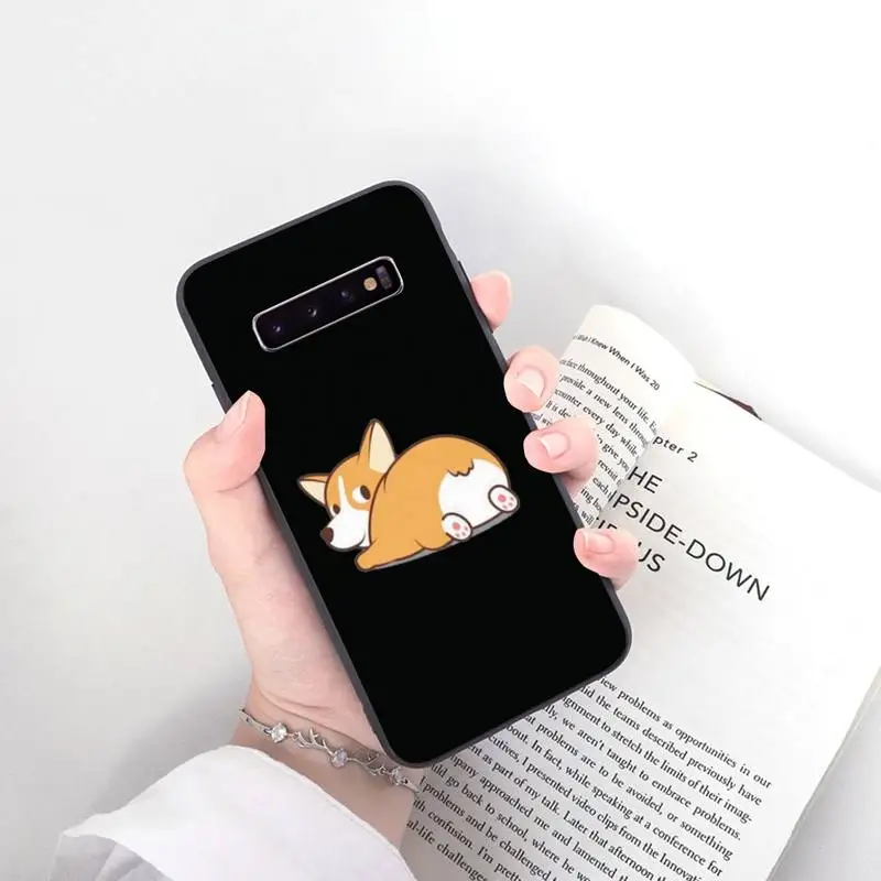 Милый черный чехол для телефона с изображением корги ягодиц животных щенков Samsung