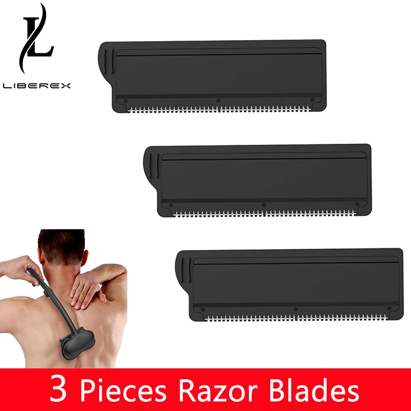 

Liberex Men's Back Epilator Replacement Razor Blade Painless Hair Removal Accessories 3 Pieces Removable Blades for Shaving