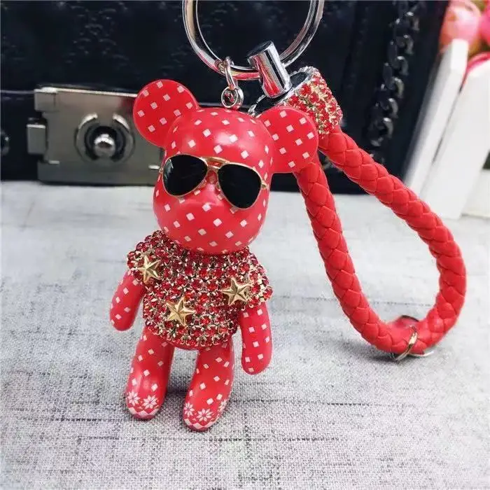 Мультфильм кожаный переплетения веревка Bomgom Popobe мрачные Мишка со стразами