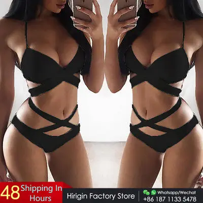 Новинка 2017 пикантный женский купальник однотонные бандажные цельные костюмы