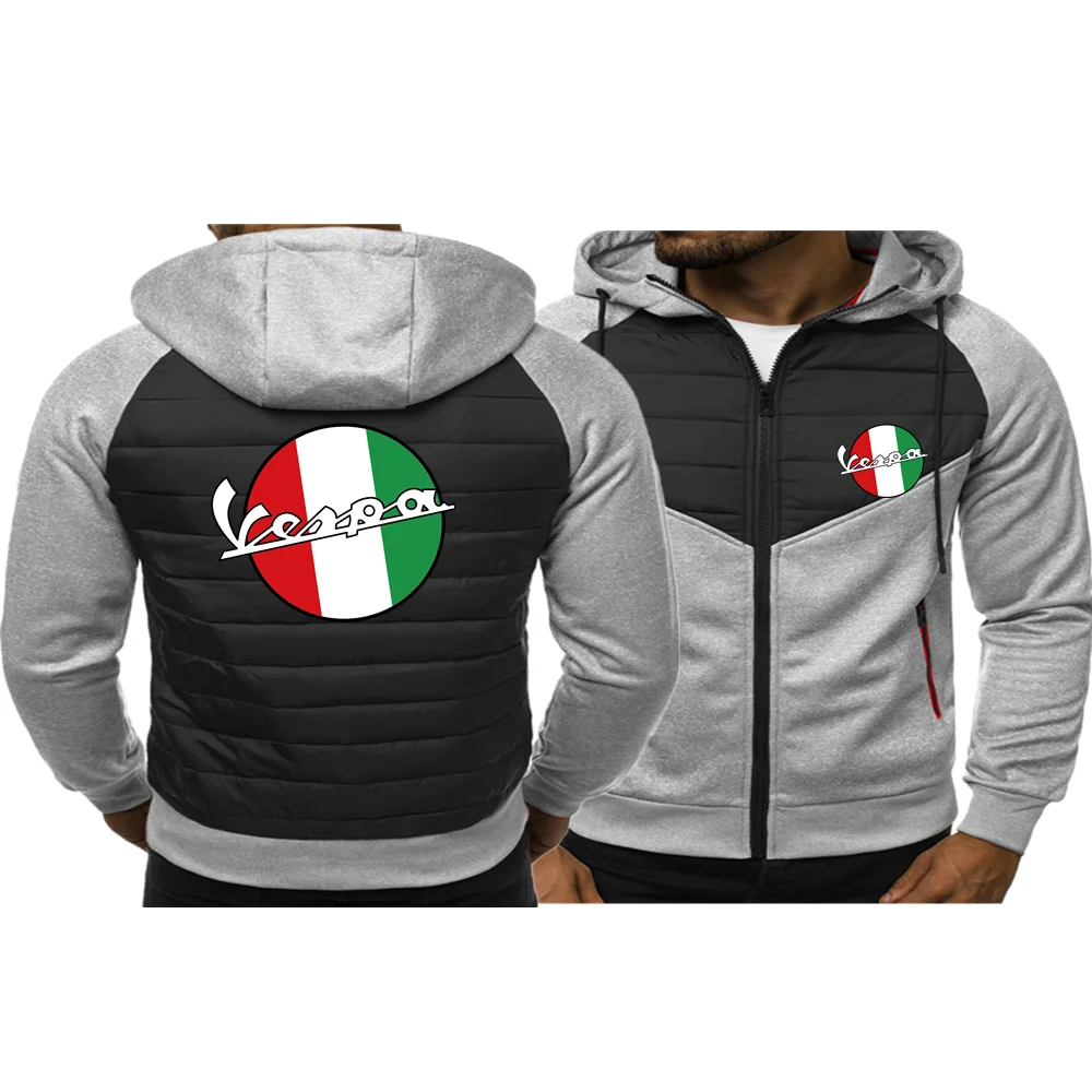 

Vespa Car Logo 2021 Hot Sale New Printed Letters Men's Cotton Autumn And Winter Hoodie Zipper Jacket Printing Stitching Hoodie
