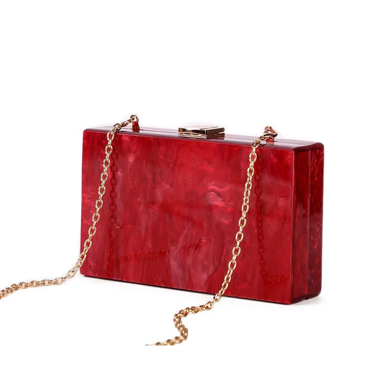 Новинка 2020 модная акриловая сумка акриловый клатч с мраморной текстурой женская