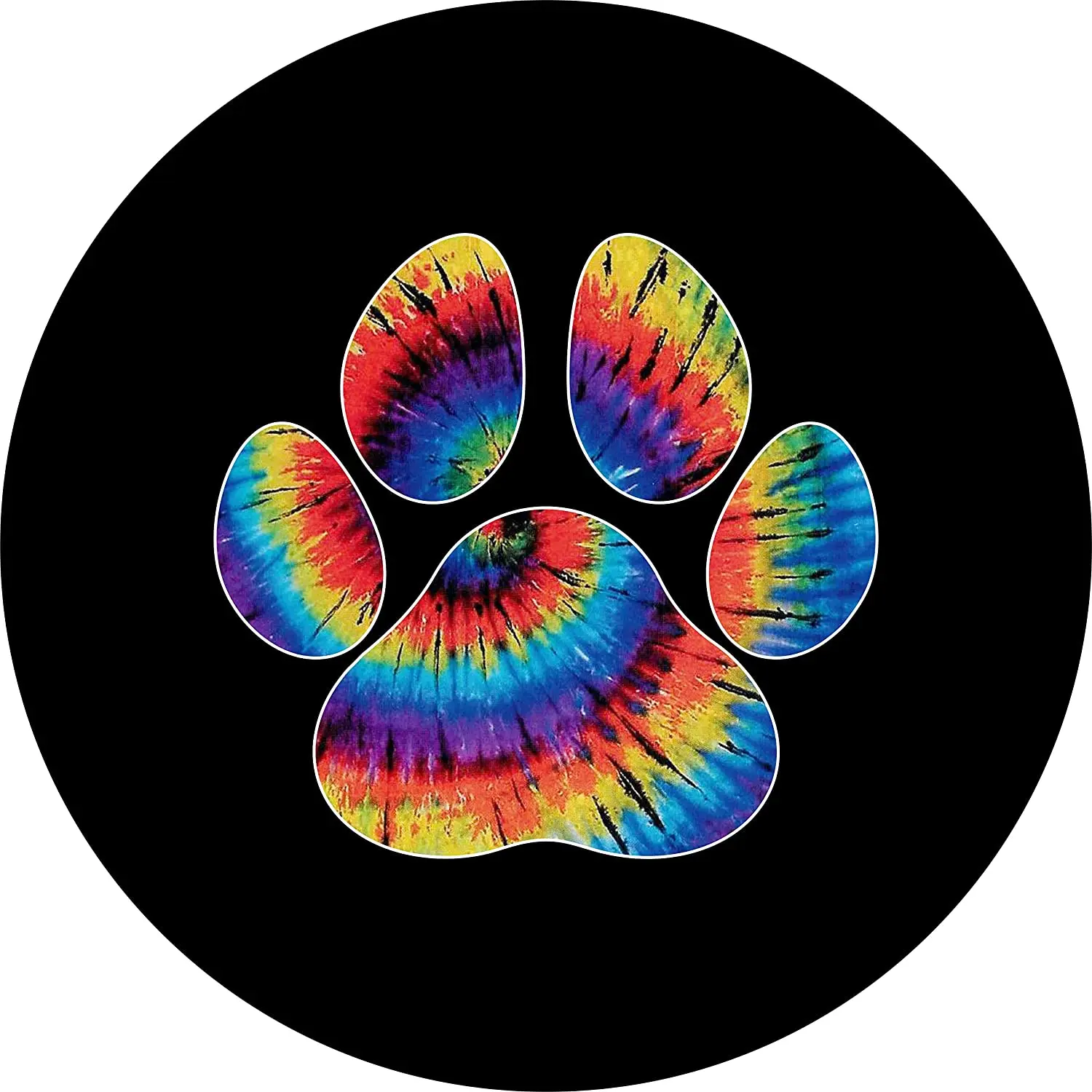 

TIRE COVER CENTRAL Dog Pet Paws Tie Dye Spare Tire COVER CAR (Select tire Size/Back up Camera Option in MENU) Custom