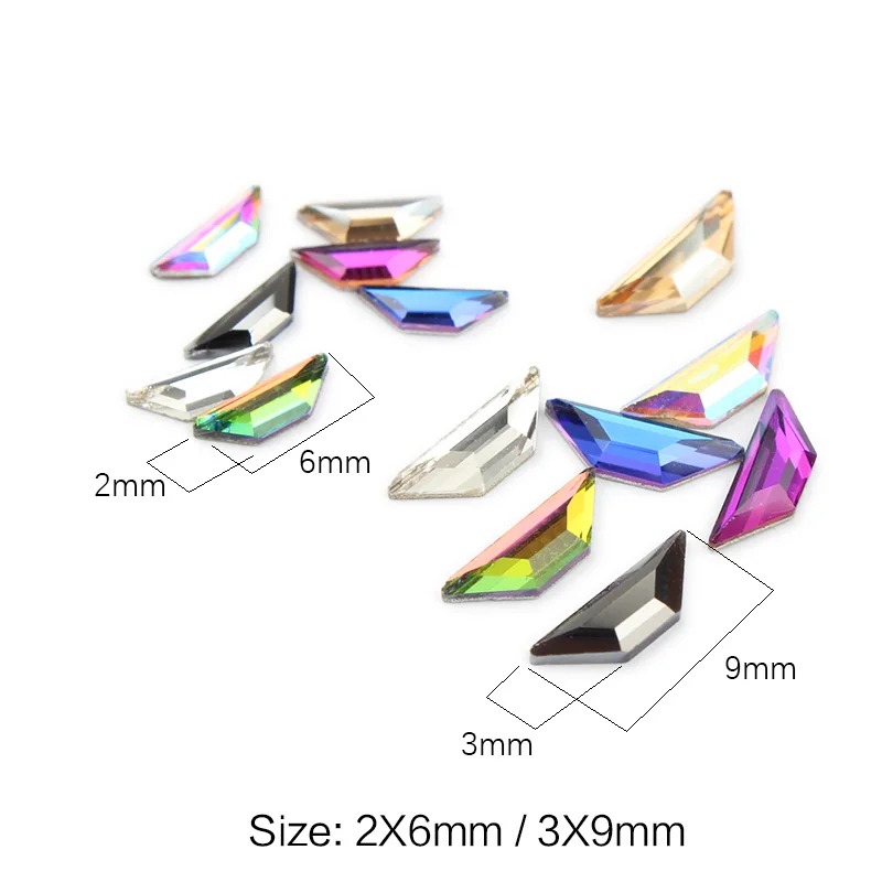 Т образные 3D Стразы для дизайна ногтей камни с плоским основанием 30/100 шт 7 цветов
