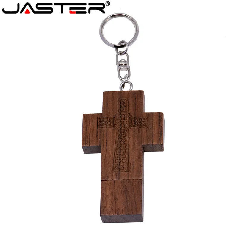 JASTER customer LOGO wooden Cross USB + box Flash Drive memory stick pendrive 8GB 16GB 32GB 64G Crosses drive gift | Компьютеры и офис