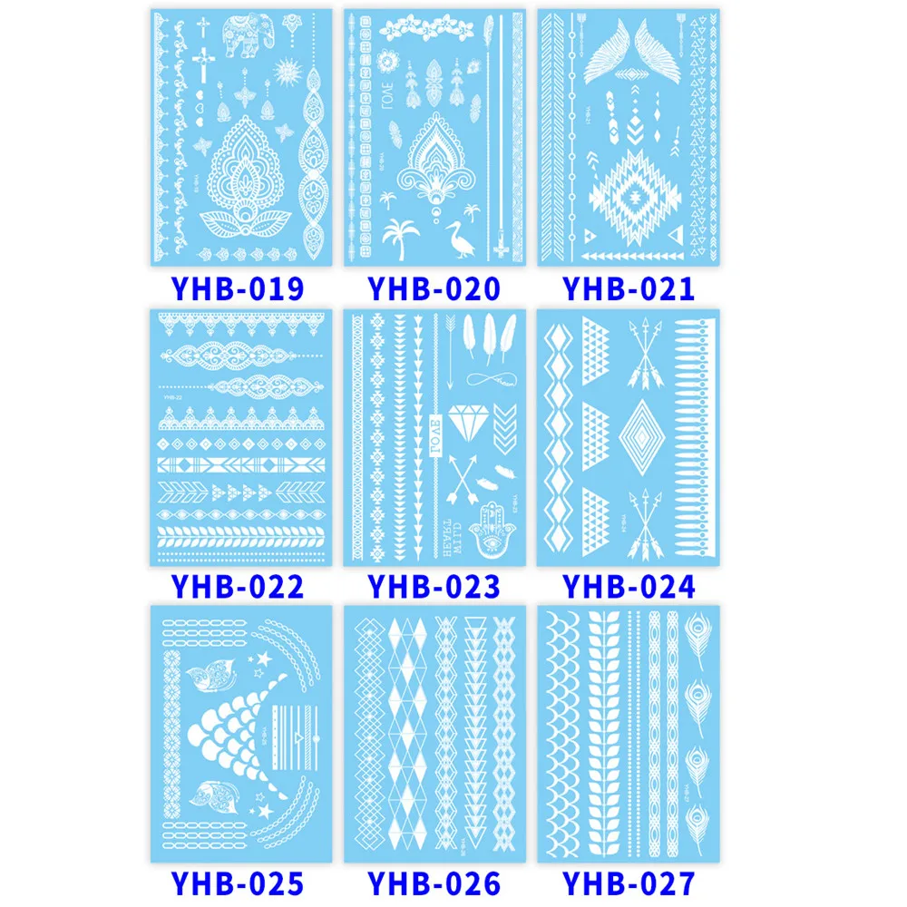 Колье из белого кружева временная наклейка для татуировки сексуальная хна Менди