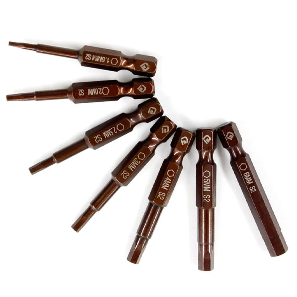 

7Pcs/Set 50mm 1.5-6mm Hex Screwdriver Bits Steel Magnetic Screwdriver Tools