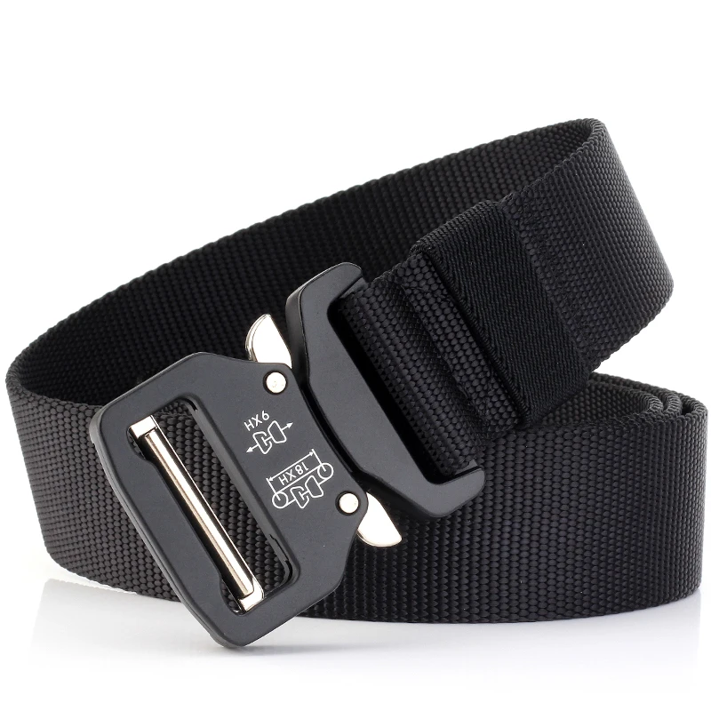Тактический ремень военный боевой нейлоновый армейская металлическая пряжка