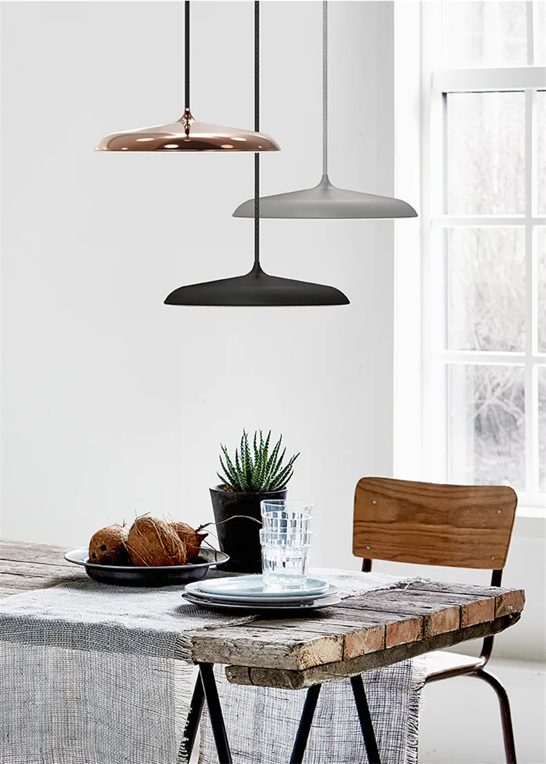 Lustra lampa Скандинавская металлическая летающая тарелка светодиодный подвесной