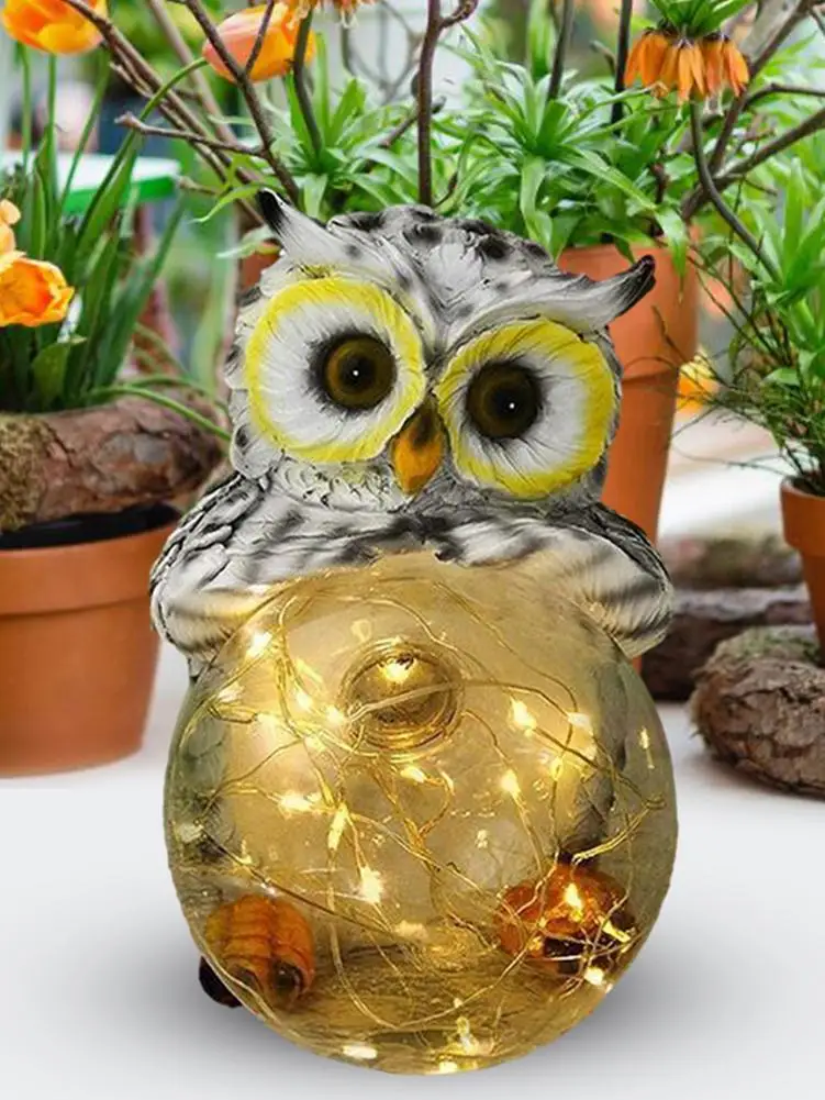 

Garden Owl Statue Solar Light LED Resin Durable Night Light