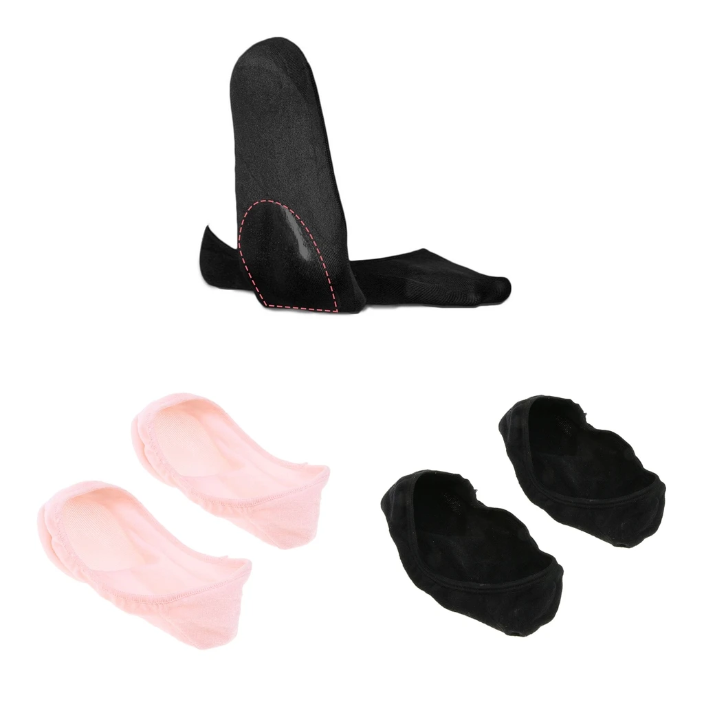 

1 Pair Invisible Boat Socks Low Cut Liner Socks with Gel Forefoots For Flat & Heels, Non Slip