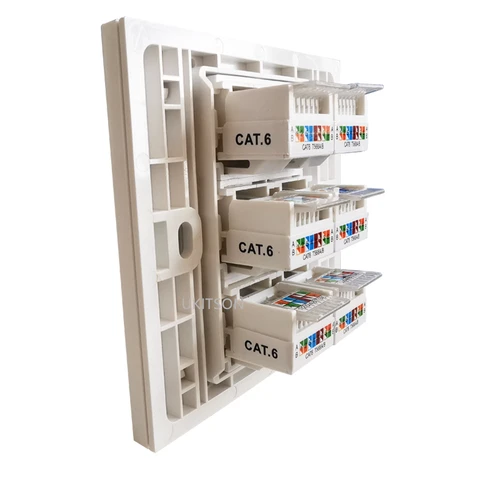 UKITSON белая настенная панель 6 портов CAT6 RJ45